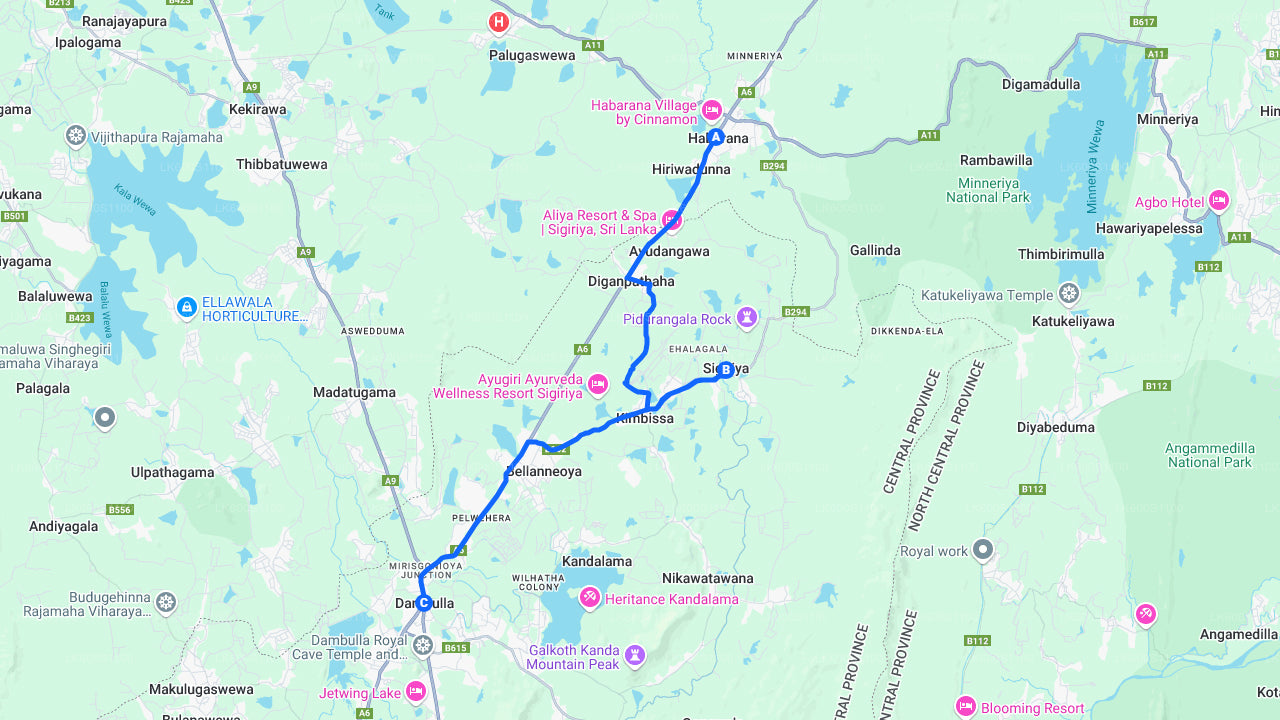 Sigiriya and Dambulla from Habarana