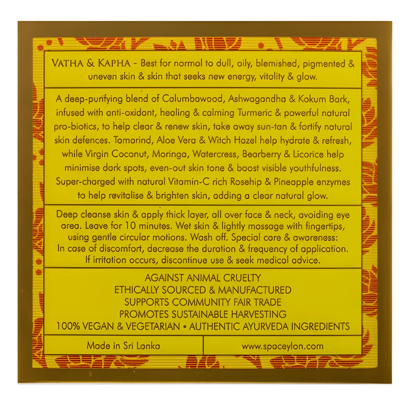 Spa Ceylon True Turmeric-维生素 C Glow-去角质粘土面膜 (200 g)