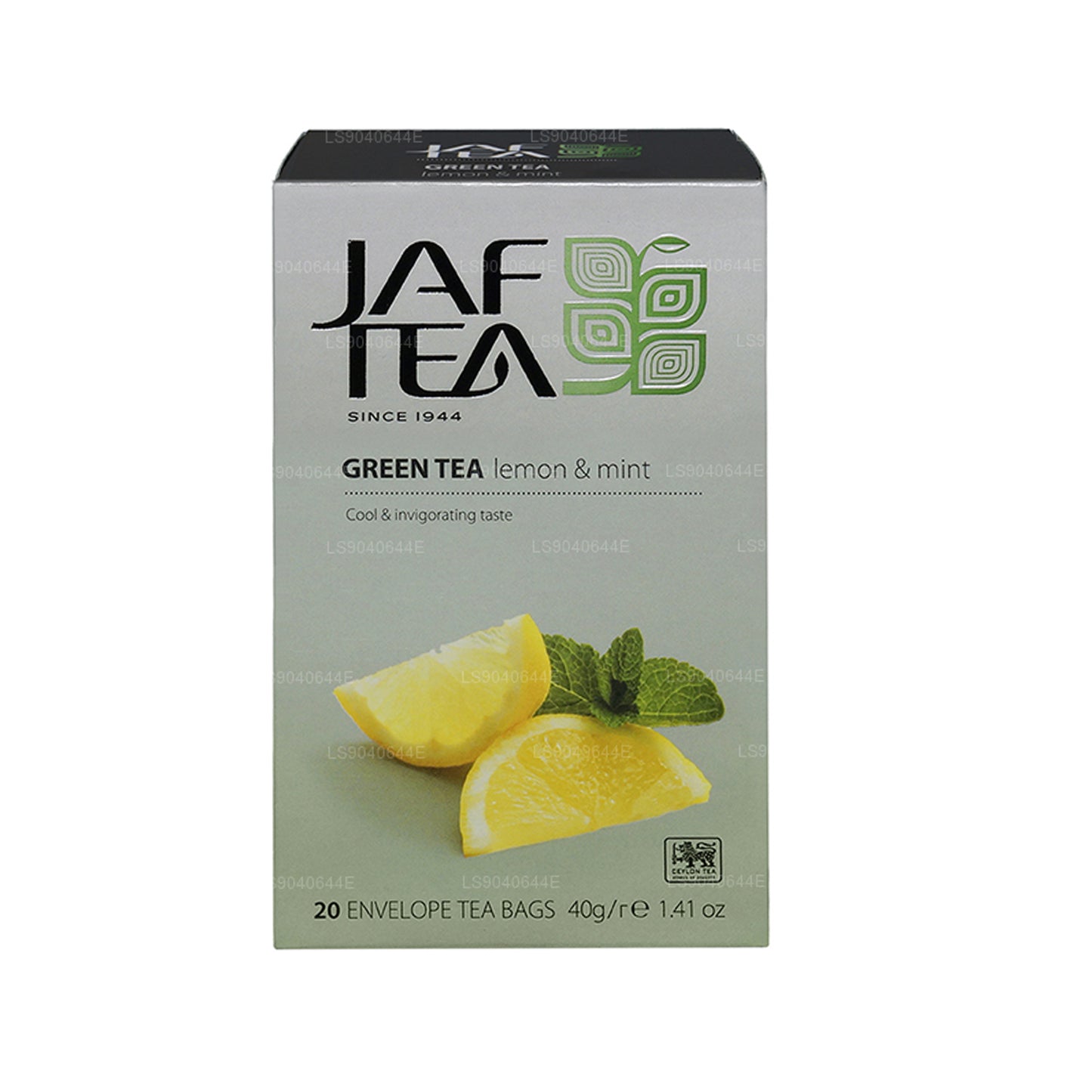Jaf Tea Pure Green Collection 绿色柠檬和薄荷铝箔信封茶包 (40g)