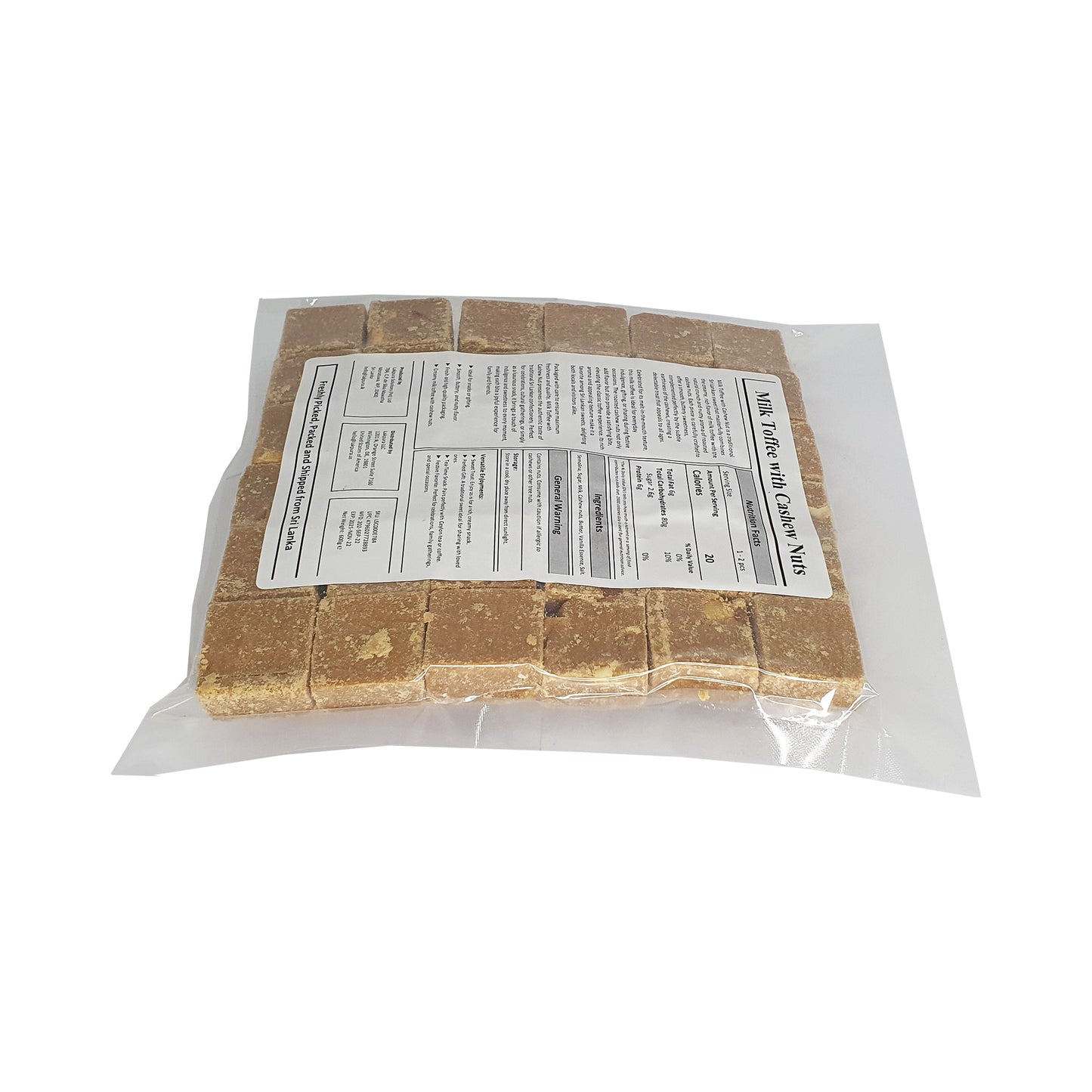 Lakpura 牛奶太妃糖配腰果(50 个)