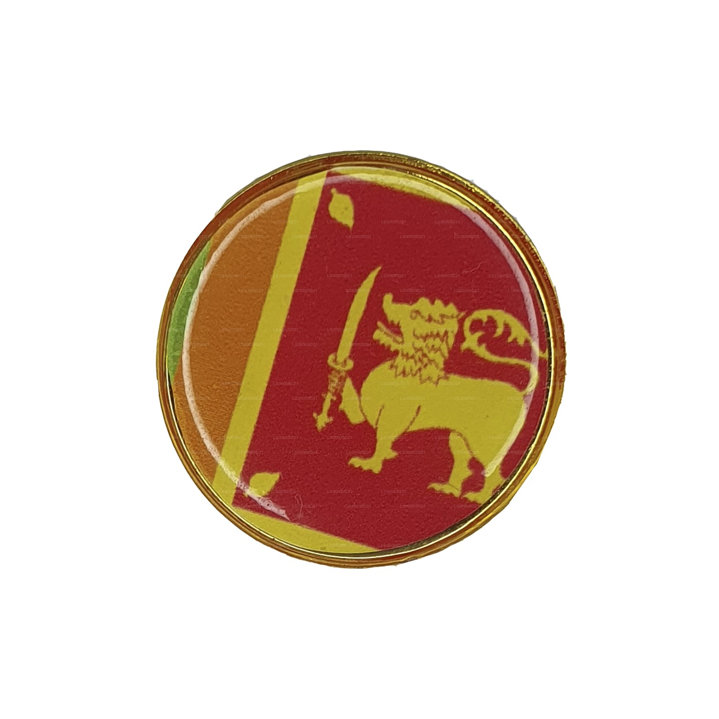 Sri Lankan National Flag Lapel Pin (Design E) (2cm Diameter)