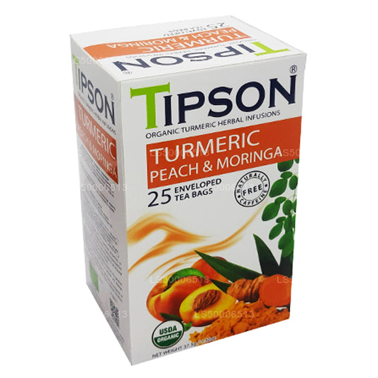 Tipson Tea 有机姜黄桃子和辣木 (37.5 克)