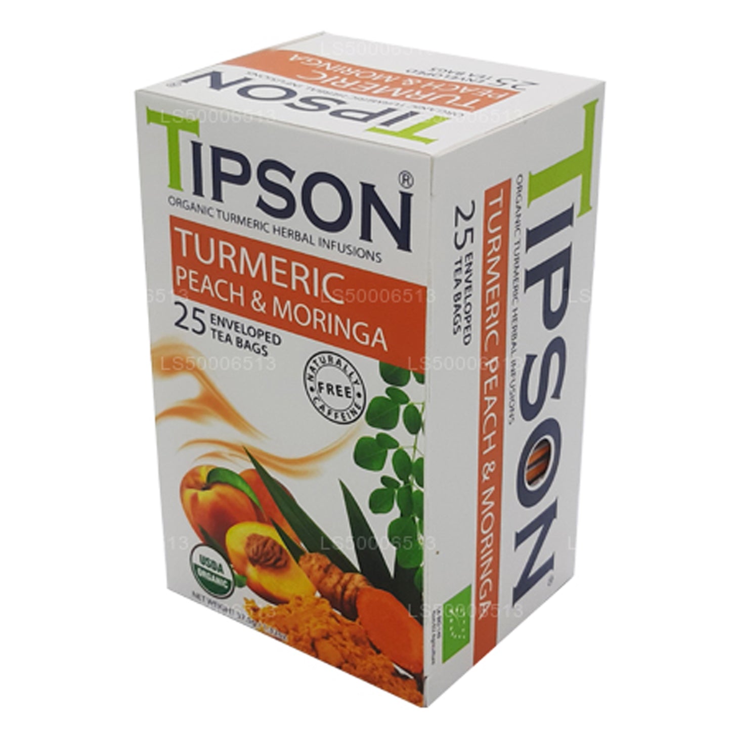 Tipson Tea 有机姜黄桃子和辣木 (37.5 克)