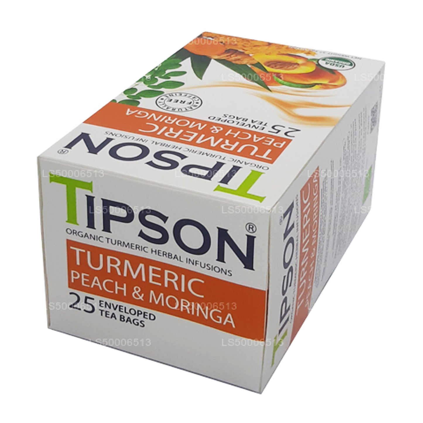 Tipson Tea 有机姜黄桃子和辣木 (37.5 克)