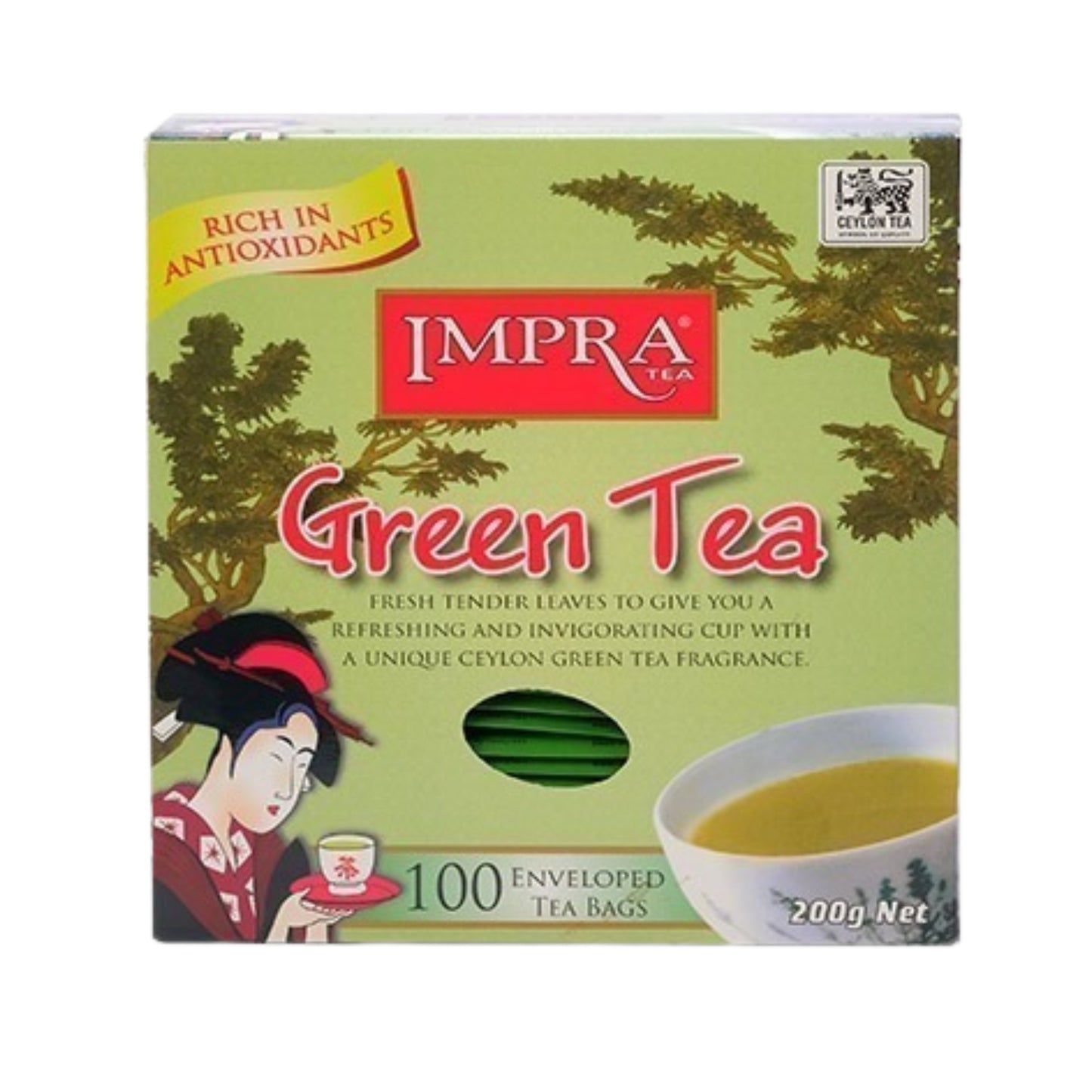 Impra 绿茶 (200 g) 100 个信封茶包