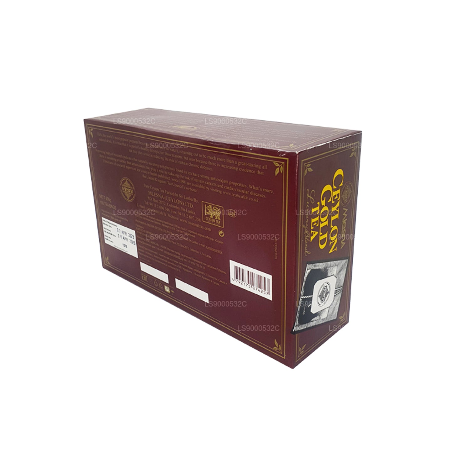 mlesna Tea Ceylon Gold 100 茶包 (200 g) String and Tag