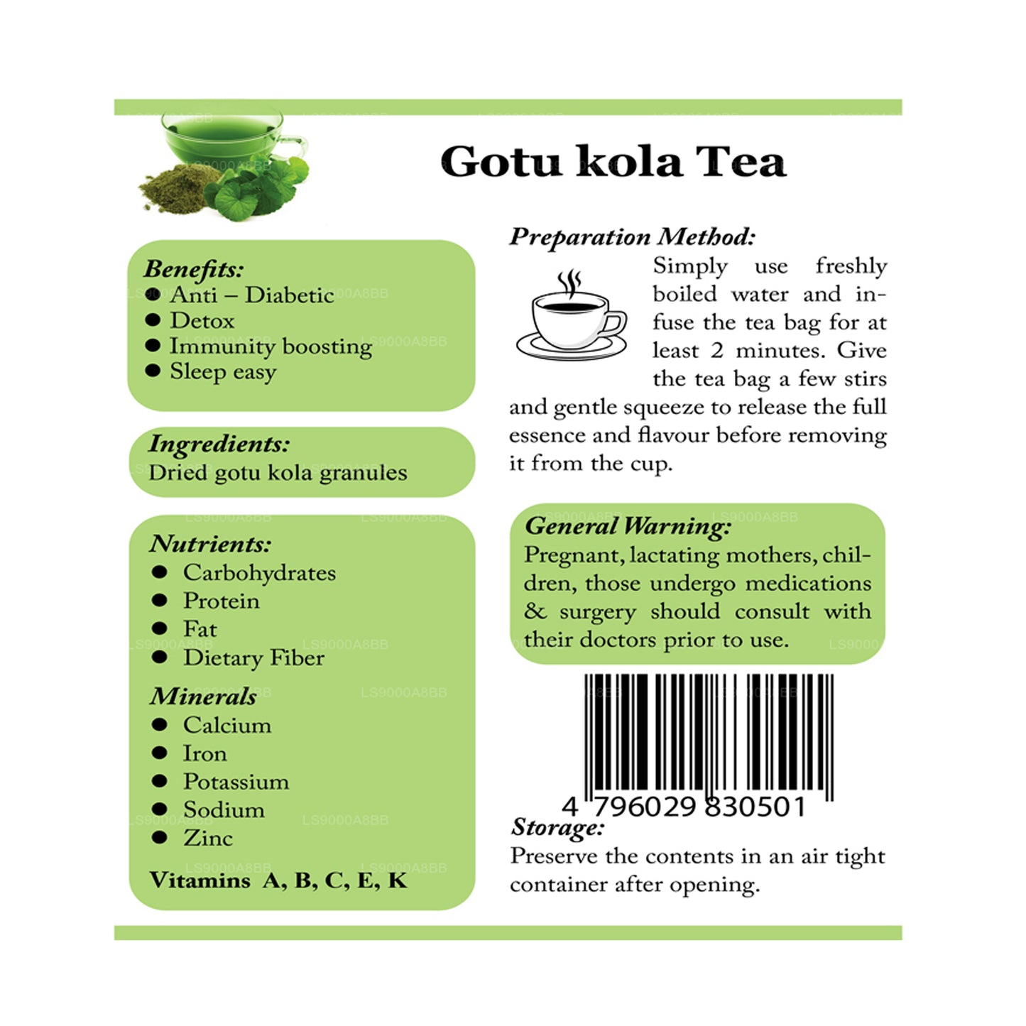 Lifetone Gotukola 茶 (30g)