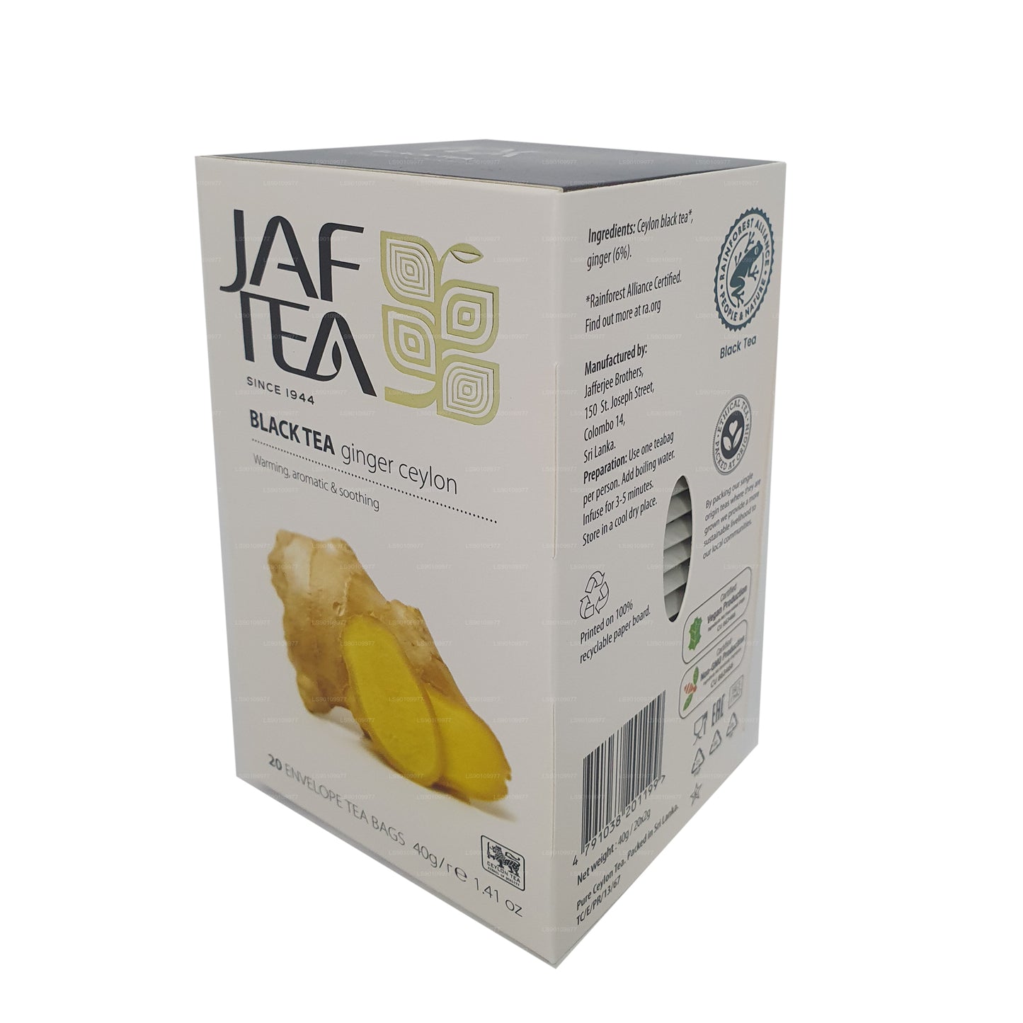 Jaf Tea Pure Spice Collection 红茶生姜锡兰 (40g) 20 个茶包