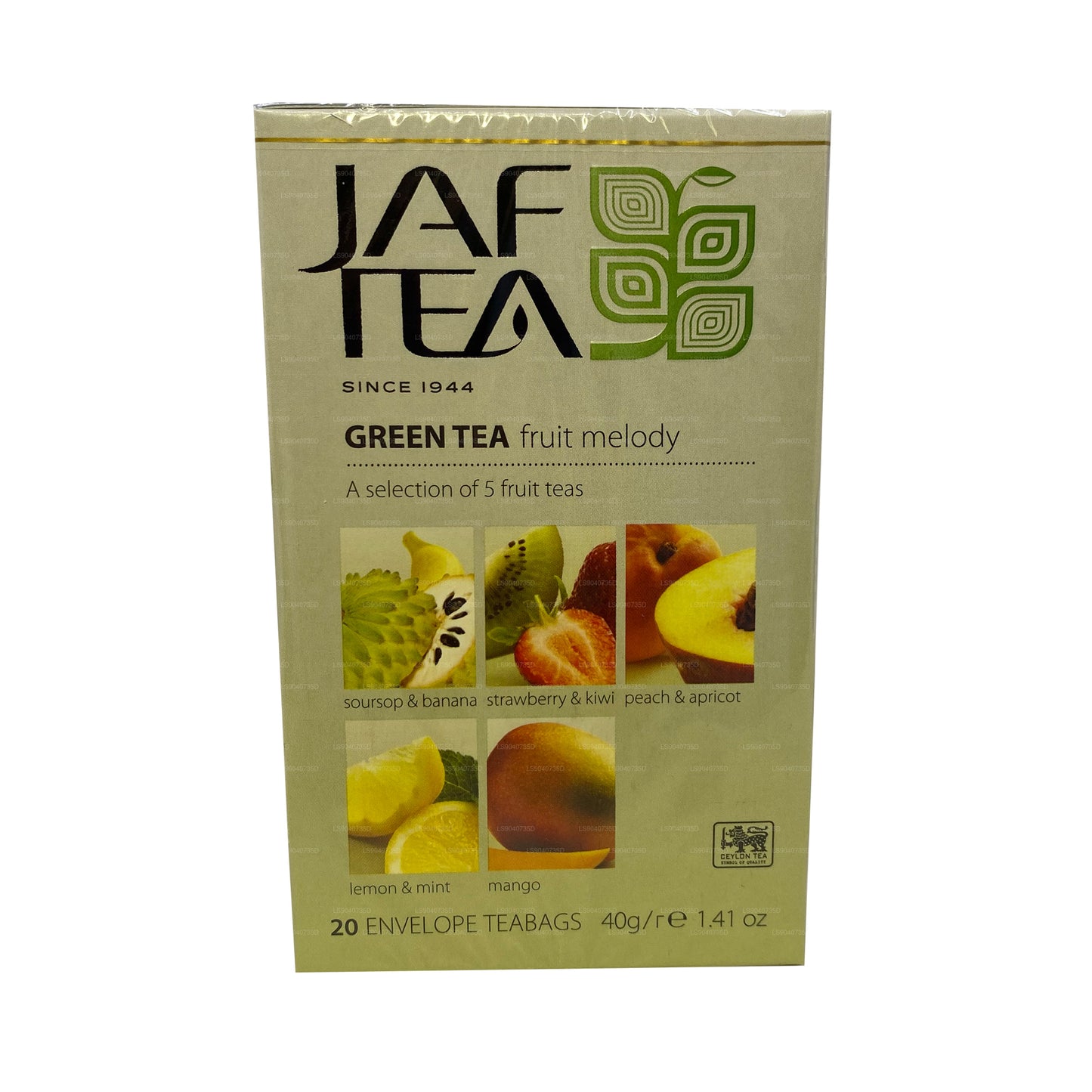 Jaf Tea Pure Green 系列绿茶水果旋律 (40g) 20 个茶包