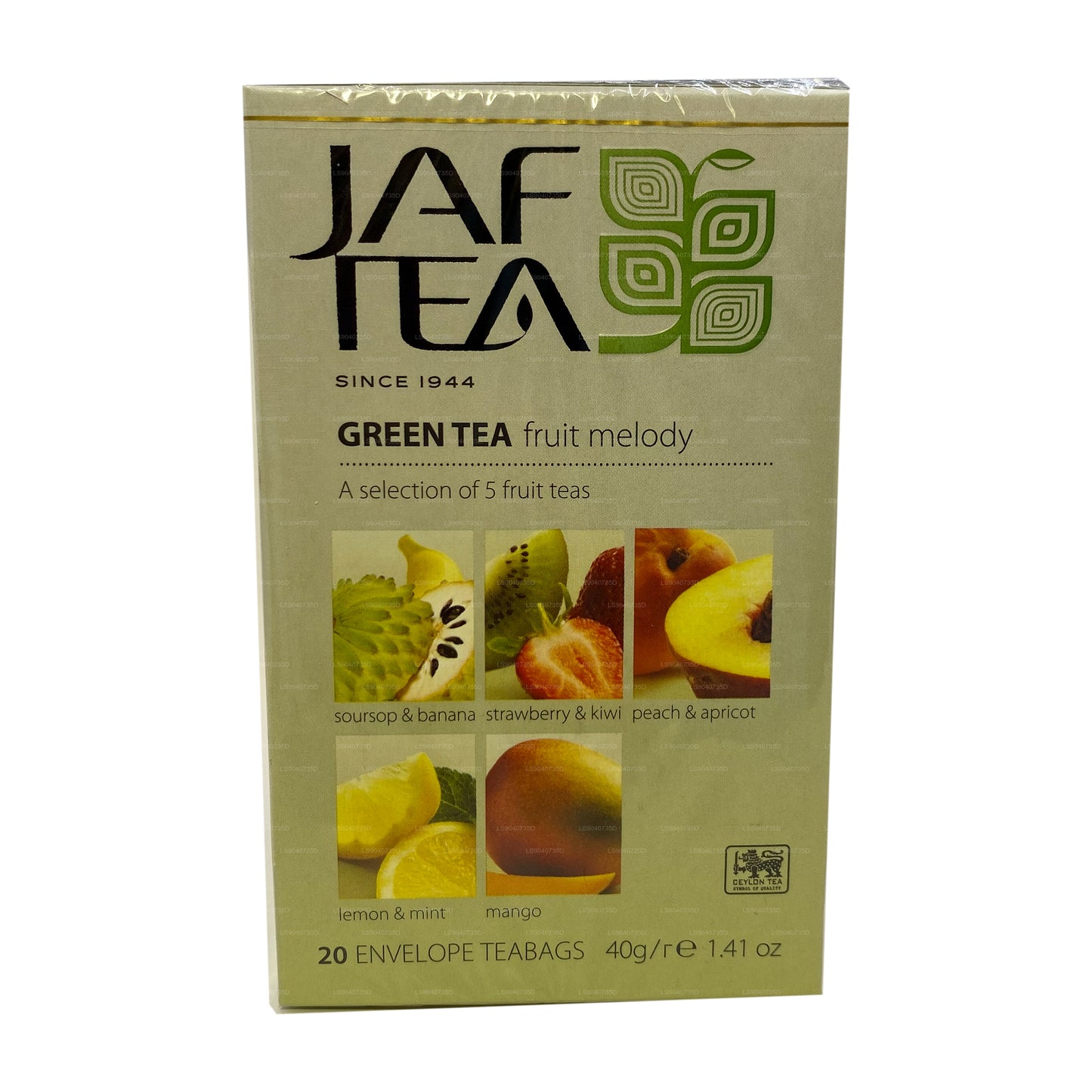 Jaf Tea Pure Green 系列绿茶水果旋律 (40g) 20 个茶包