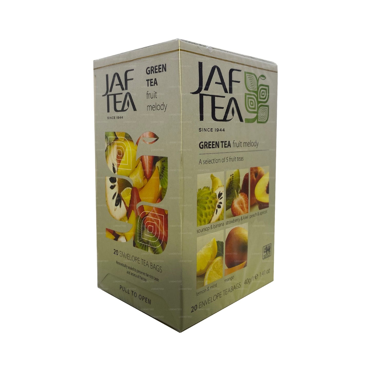 Jaf Tea Pure Green 系列绿茶水果旋律 (40g) 20 个茶包