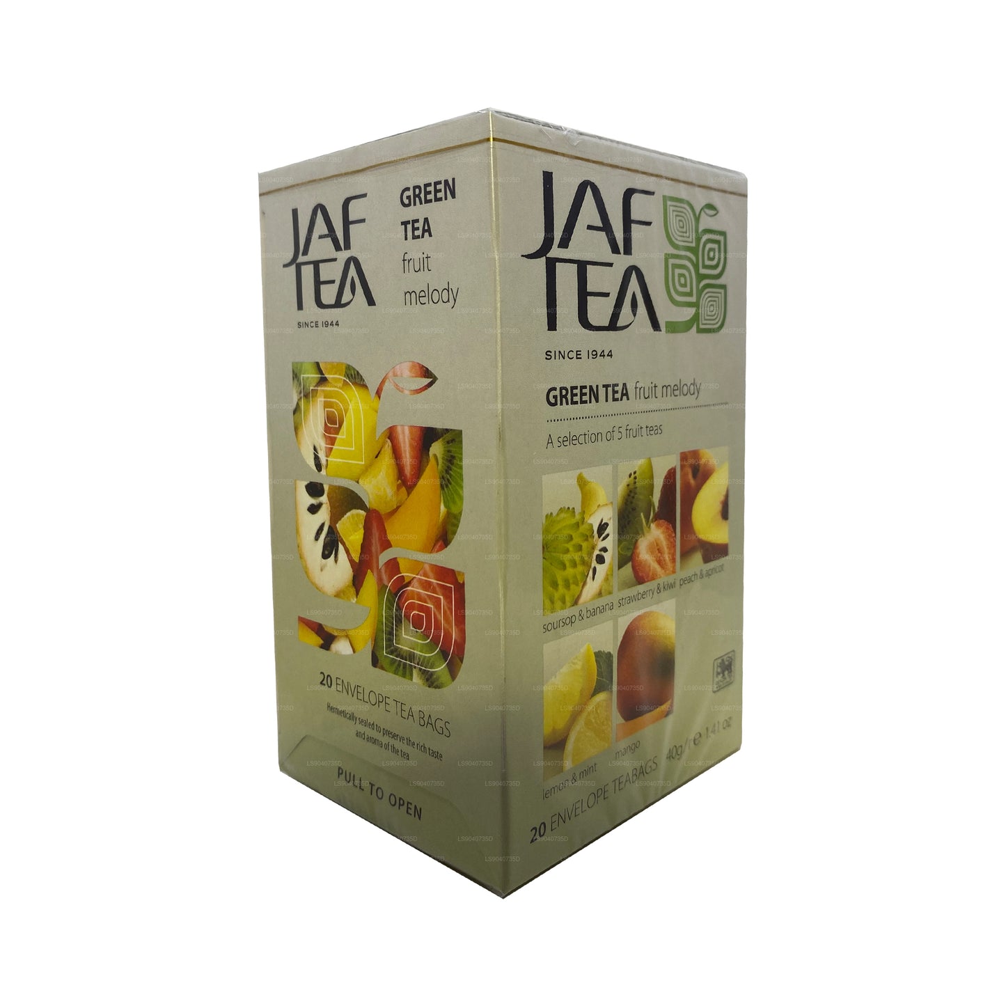 Jaf Tea Pure Green 系列绿茶水果旋律 (40g) 20 个茶包