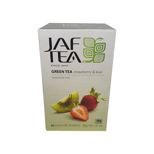 Jaf Tea Pure Green 系列绿茶草莓和奇异果 (40g) 20 个茶包