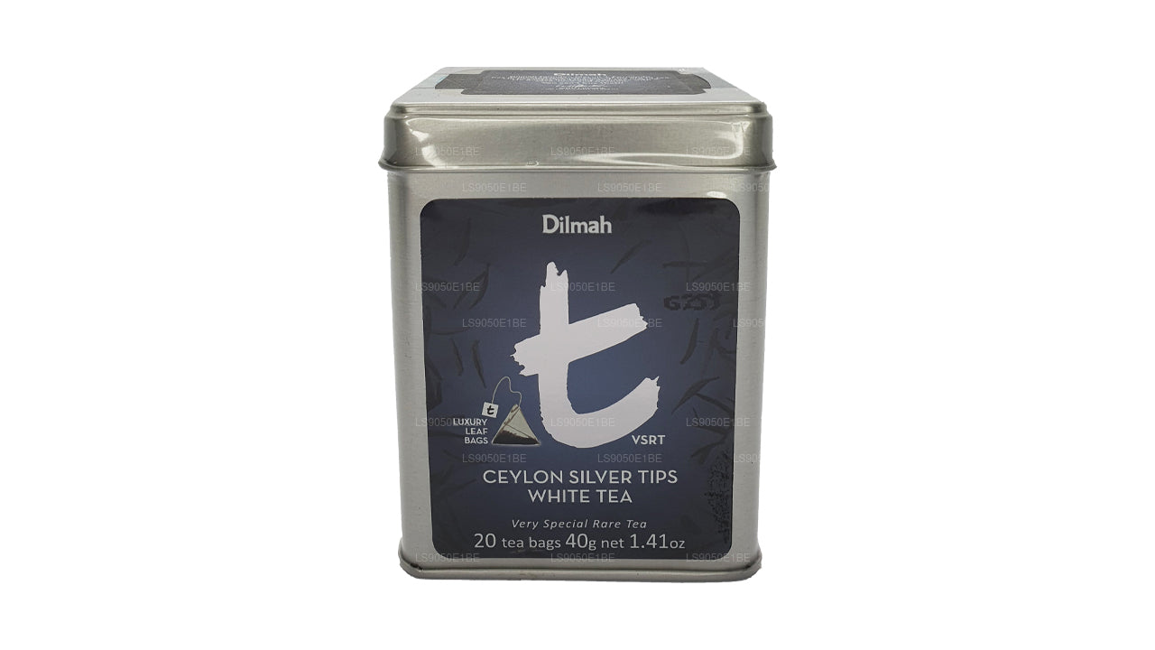 Dilmah T-series VSRT Ceylon Silver Tips White Tea Tin Caddy (40