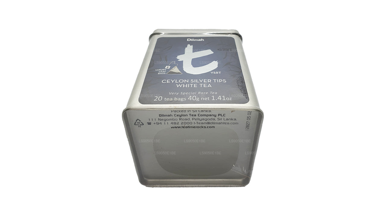 Dilmah T-series VSRT Ceylon Silver Tips White Tea Tin Caddy (40