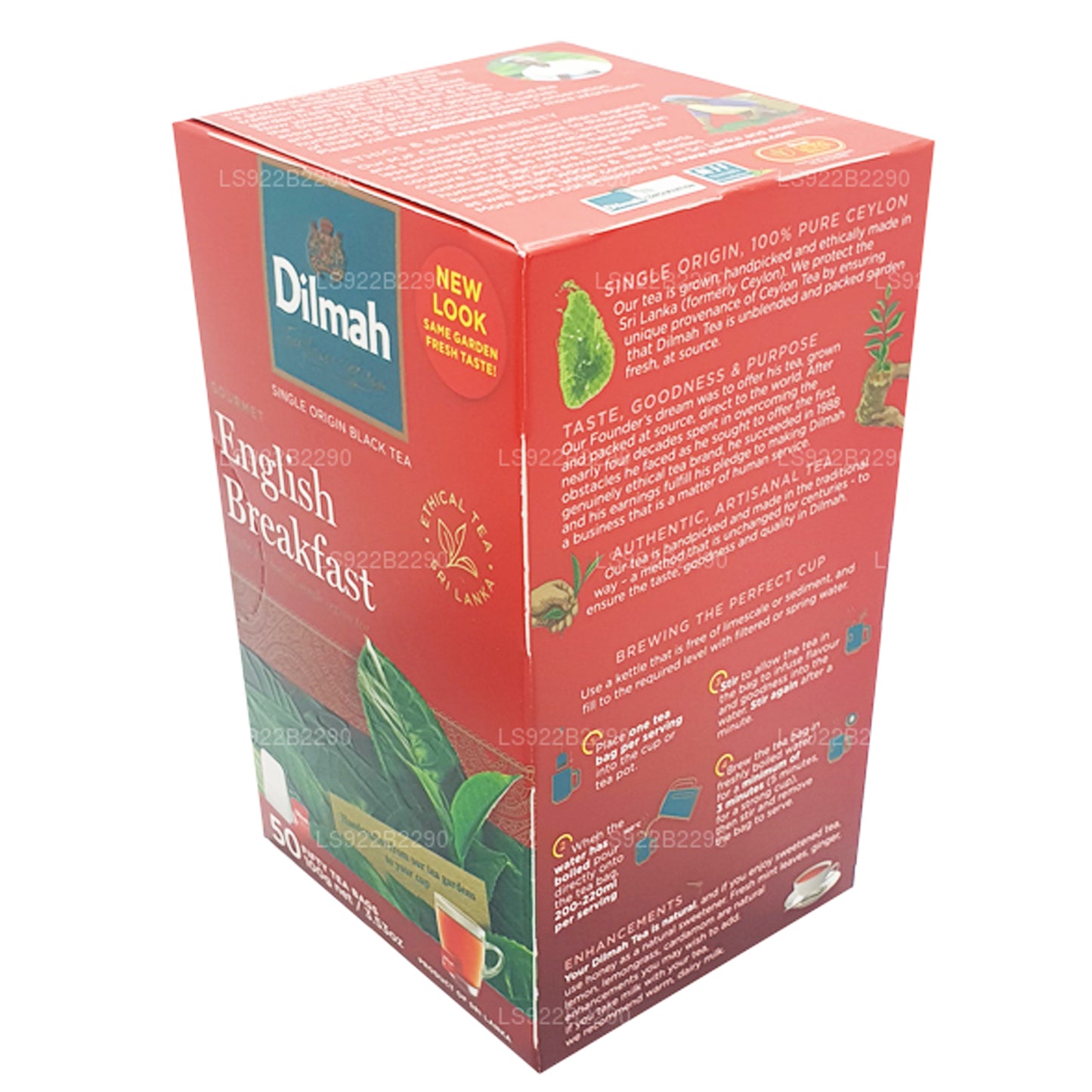 Dilmah 英式早餐茶，50 个茶包（100 克）