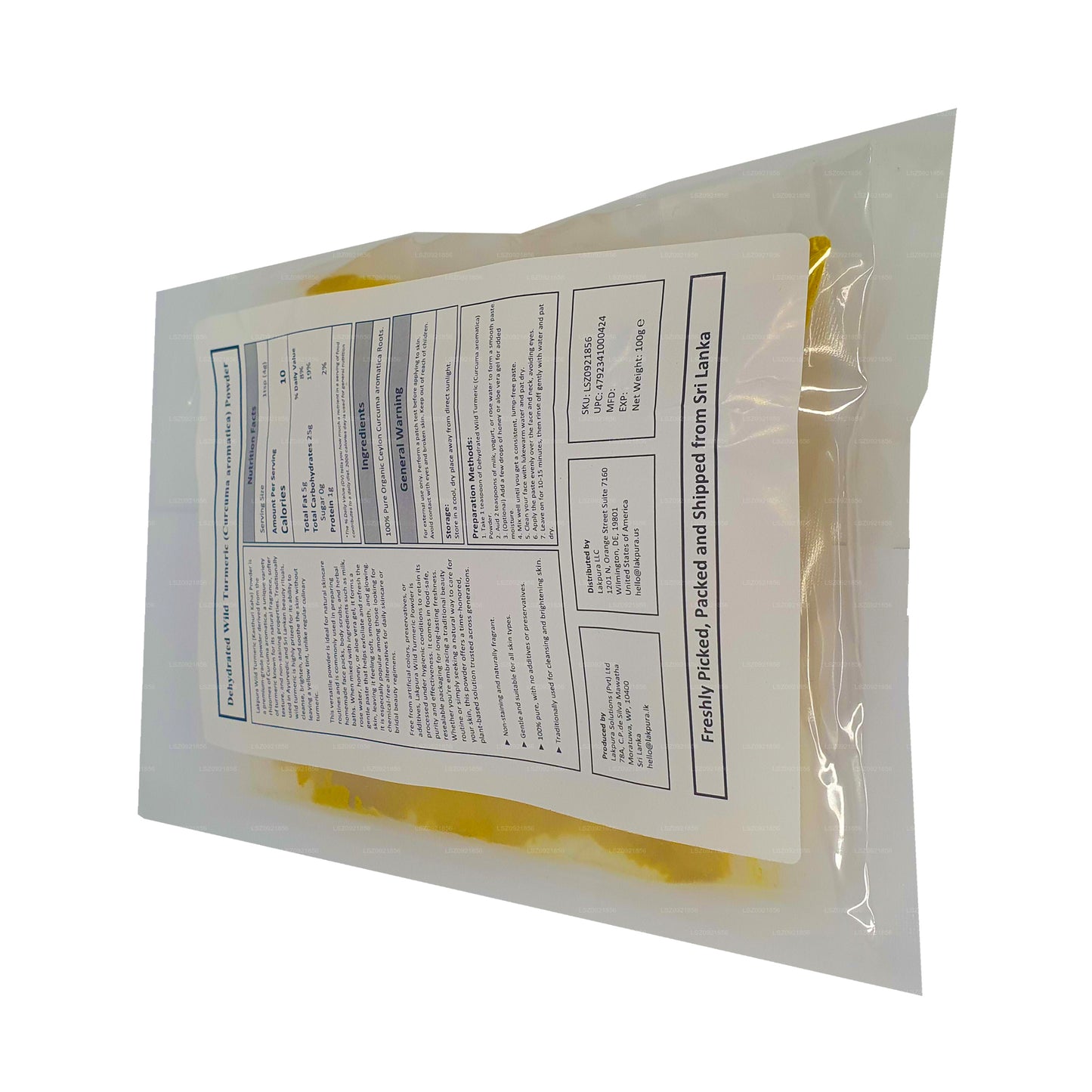 Lakpura 野生姜黄（Kasthuri kaha）粉