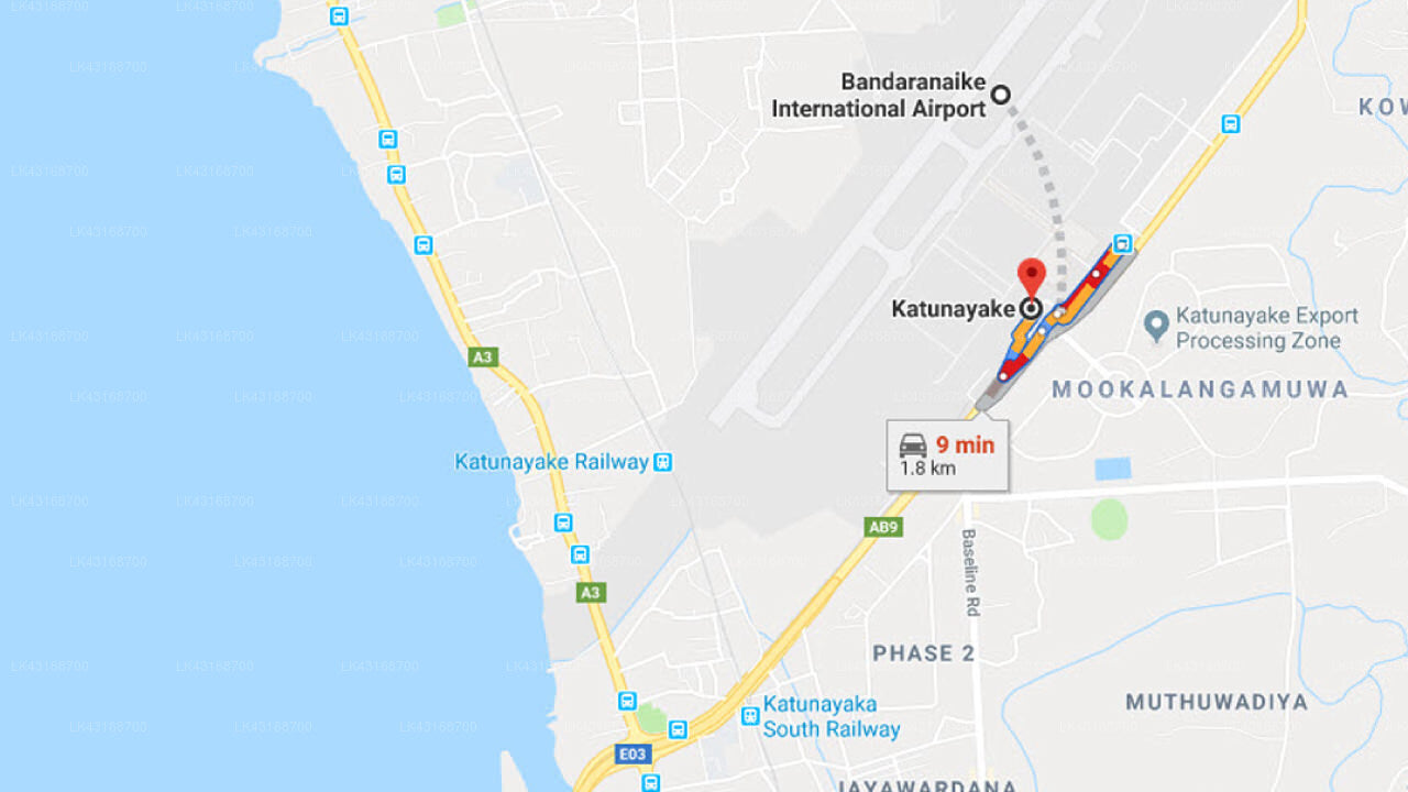 Transfer between Colombo (CMB) Airport and Casa Heliconia, Katunayake