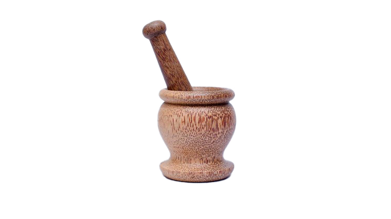 Lakpura Wooden Motar and pestle（Wangediya）高（8 厘米）