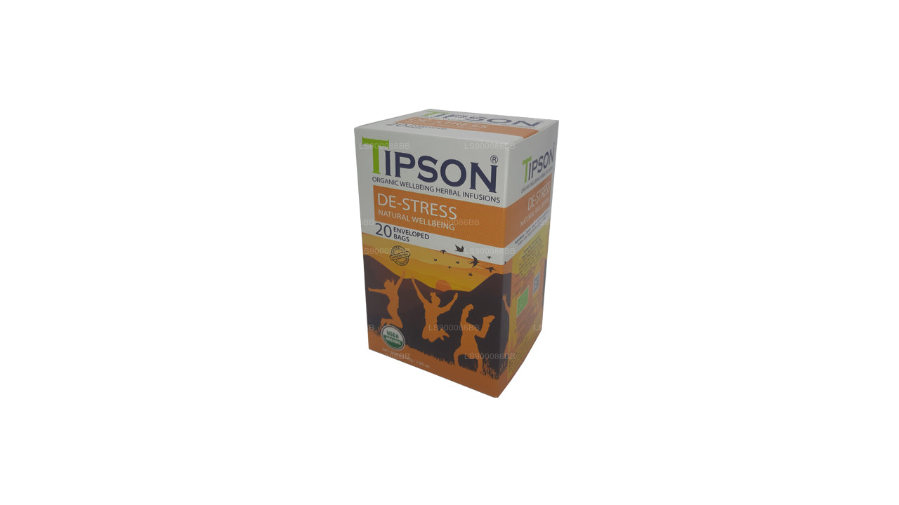 Tipson Tea Organic De-Stress Natural Wellbeing 20 enveloped tea bags (30g)