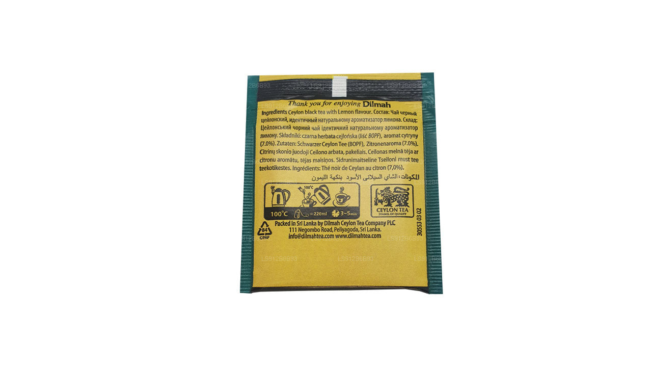 Dilmah Lemon Flavored Ceylon Black Tea (20g) 5 Tea Bags